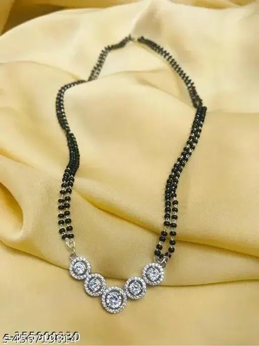 White Mangalsutra Set for Women (Free Size, Short)