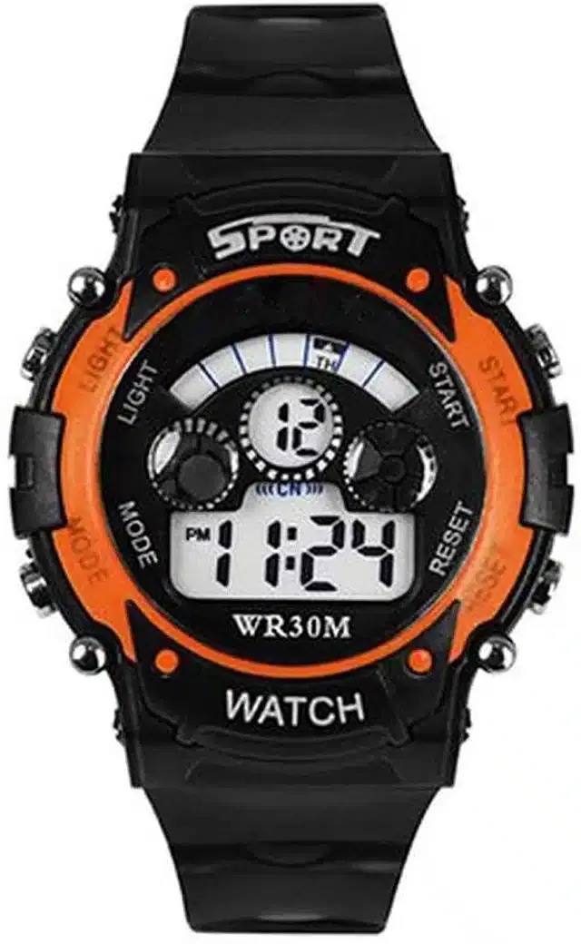 Digital Watch for Kids (Black & Orange)