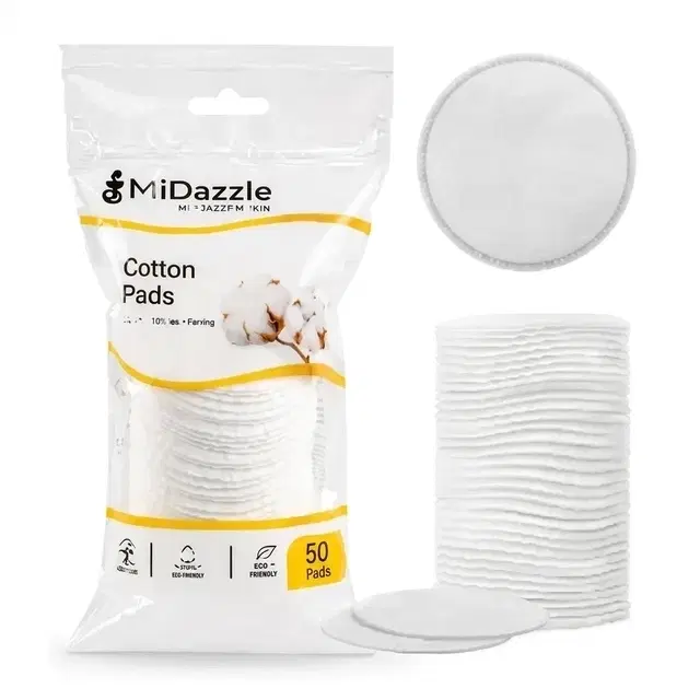 MiDazzle Soft Cotton Pads for Makeup Removal, Pack of 1