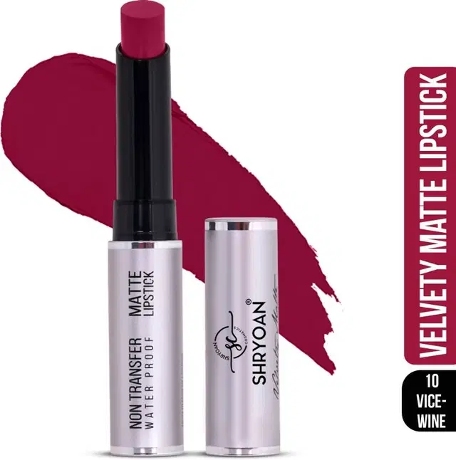 Shryoan Non Transfer Waterproof Lipstick, Vice Wine, 3.5 g