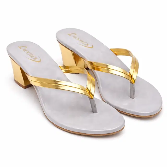 Solid Block Sandals for Women (Grey, 3)