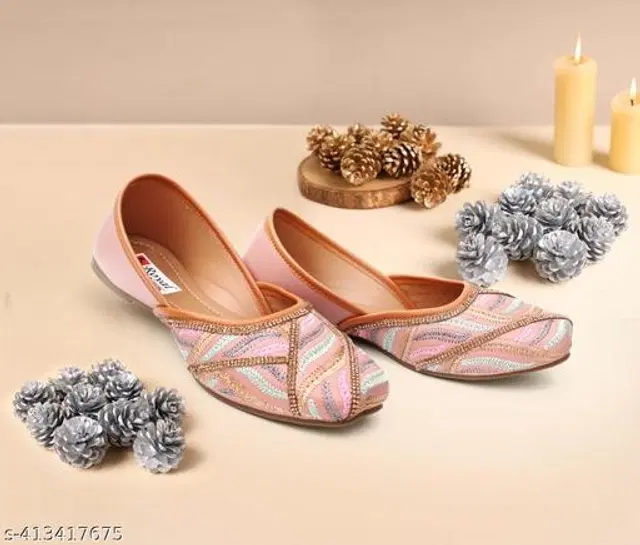 Juttis for Women (Peach, 4)