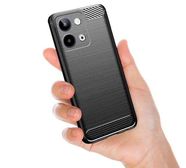 Rubber Mobile Back Cover for LAVA Storm Lite 5G (Black)