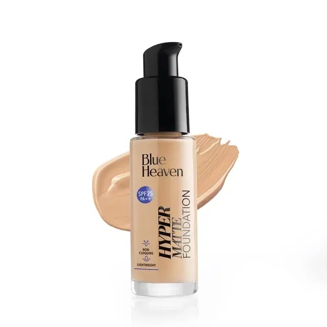 Blue Heaven Hyper Matte Foundation Natural Sand, Neutral + Yellow