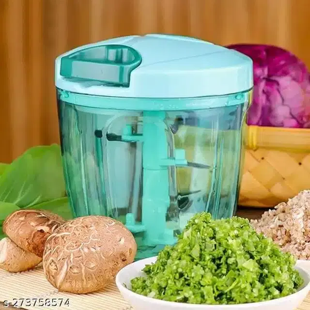 Plastic Manual Chopper, Sky Blue, 1000 ml