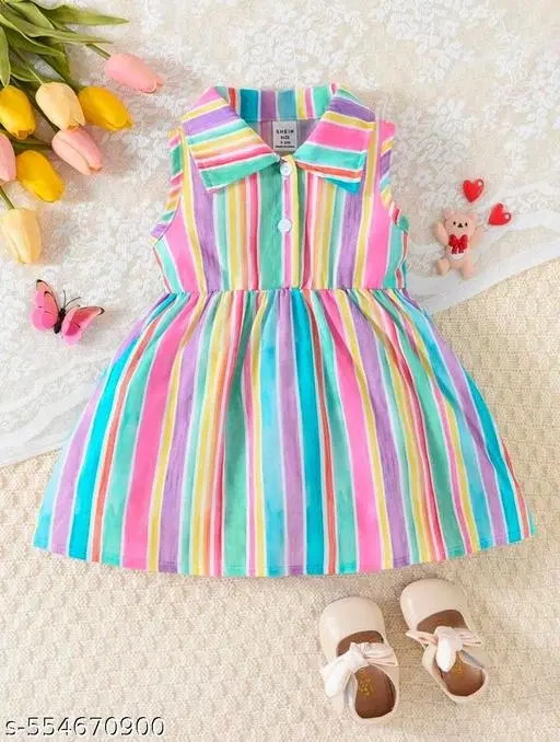 Flawsome Cotton Frock for Girls (Multicolor, 6-12 Months)