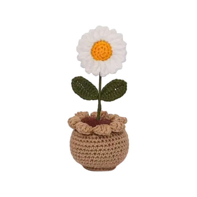 Daisy Crochet Flower Pot