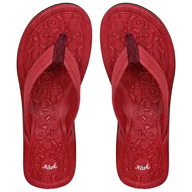Flip-Flops for Women (Maroon, 4)