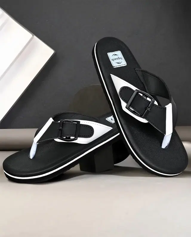 Casual Flipflops for Men (Black, 6)