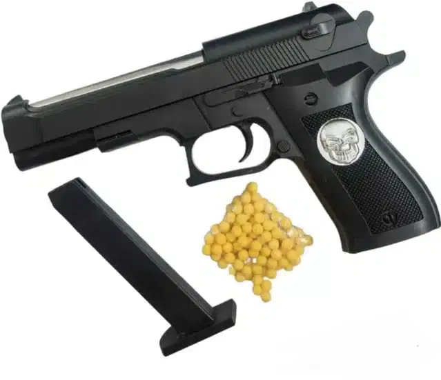 Plastic Gun Toys with 60 Pcs Bullets for Kids, Black & Yellow