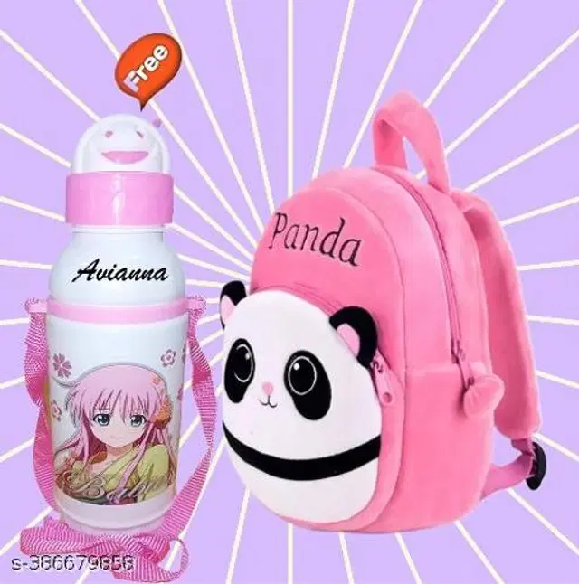 Canvas Backpack with Sipper for Kids, Multicolor, Set of 2