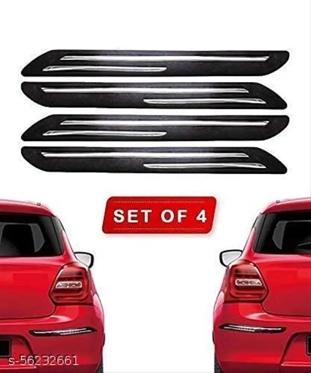 Rubber Car Bumper Protector, Black, Pack of 4