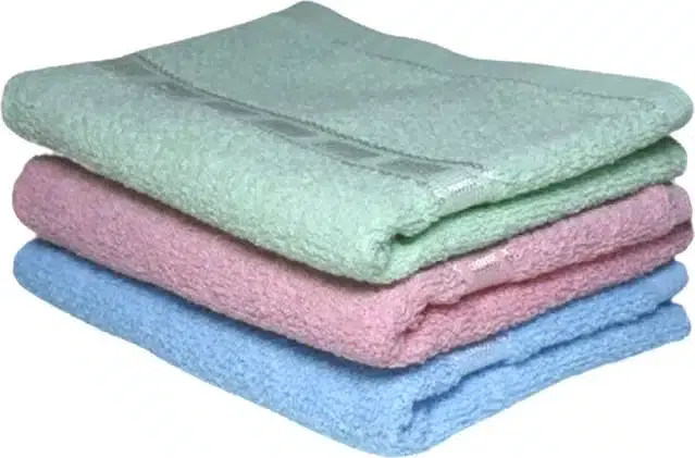 Cotton High Absorbent Antibacterial Hand Towels, Pack of 3, Multicolor, 14x21 inches