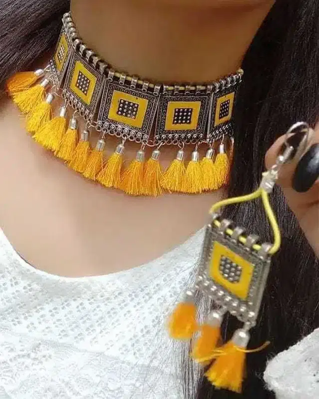Designer Jewellery Set for Women, Set of 1 (Yellow)