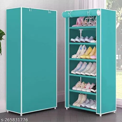 Metal 6 Layer Collapsible Multipurpose Rack, Sky Blue