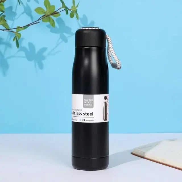 Premium Stainless Steel Vacuum Bottle – Insulated, Leakproof Flask with Strap [Hot & Cold]