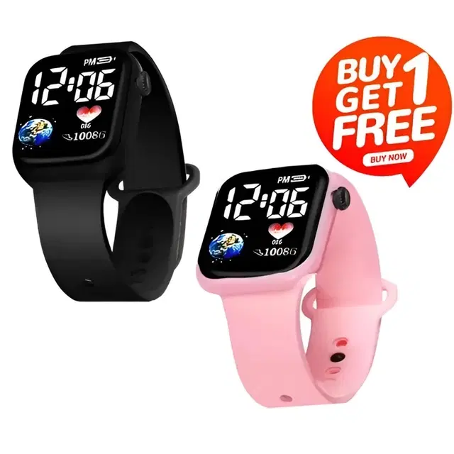 Digital Watch Combo for Kids, Pack of 2, Multicolor