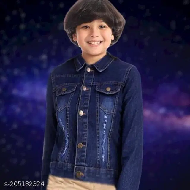 Denim Jacket for Boys (Blue, 5-6 Years)