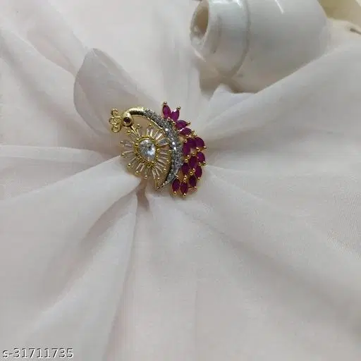 Finger Ring for Woman for Women (Gold, Free Size)