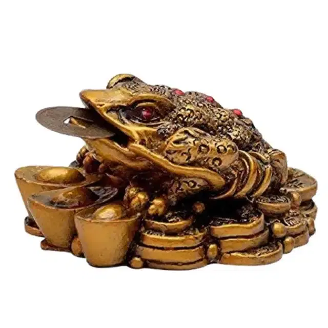 Polyresin Fengshui Three Legged Toad Showpiece, Bronze, 7 cm