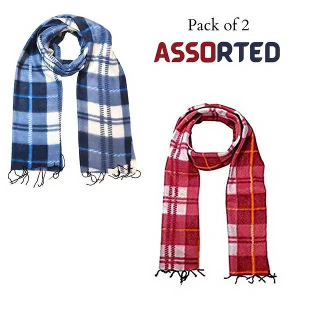 Men's Muffler, Pack of 2 (Assorted, Free Size) (TJS-3)