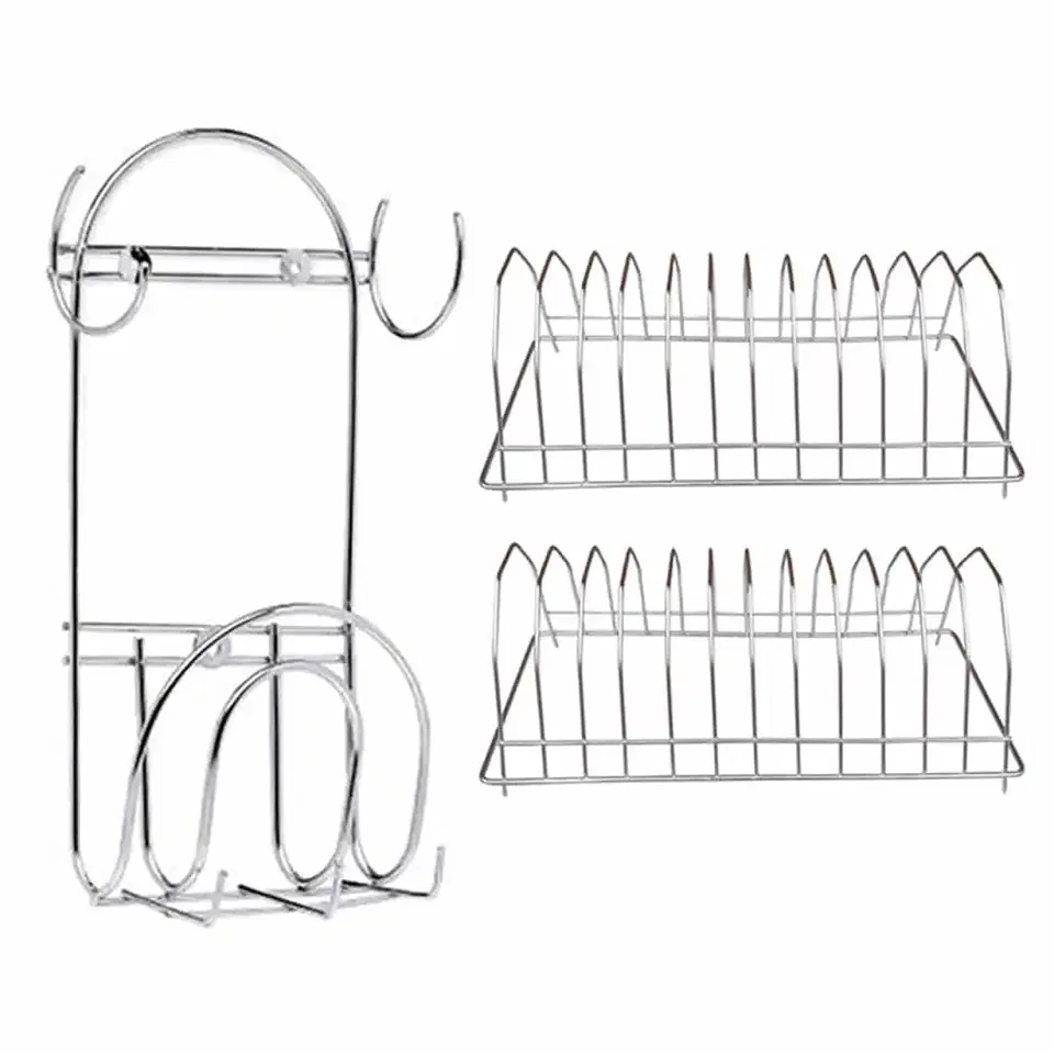 Oc9 Stainless Steel Plate Stand & Chakla Belan Stand For Kitchen, Pack Of 2, Oc-229