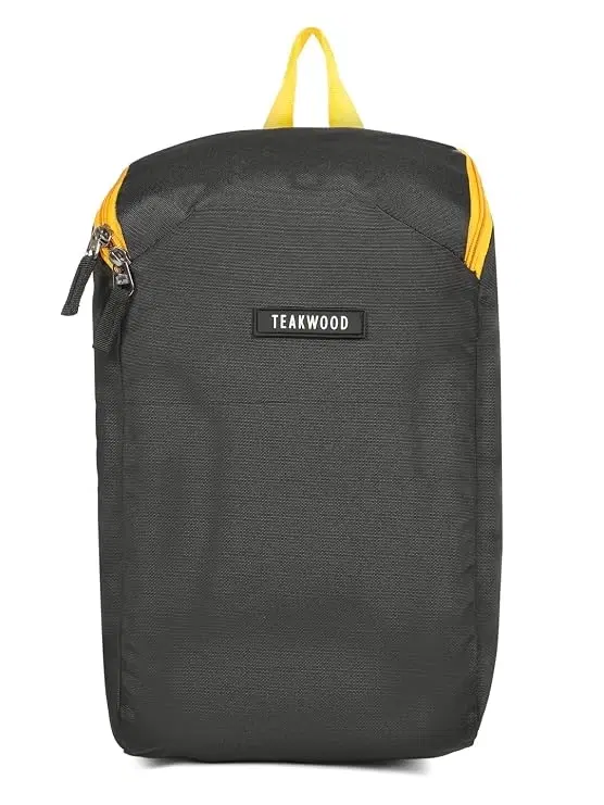 Teakwood Huracan Everyday 1 Pocket Trendy Small Backpack, Black