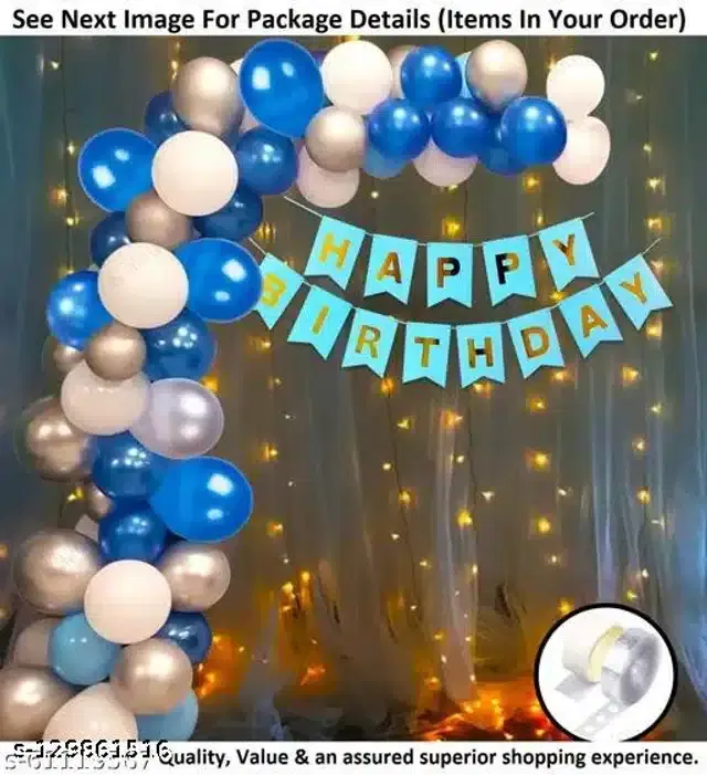 Birthday Party Decoration Kit, Multicolor, Set of 54