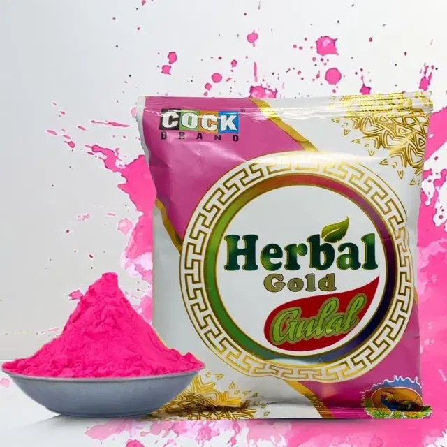 Cock Herbalgold Pink Gulal 70G (Pack of 1)