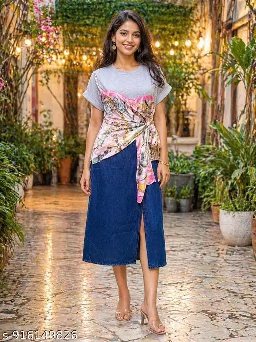 Gown for Women (Blue, XL)