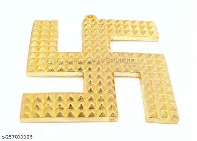 Metal Swastika Wall Hanging, Gold