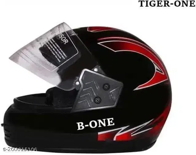 Full Face Helmet For Men & Women, Black & Red