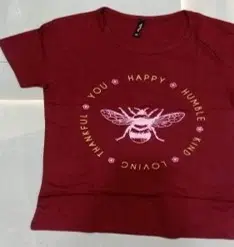 Cotton Printed Tops/Tunics for Girls, Maroon (22)