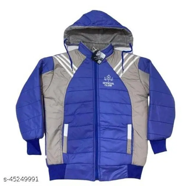 Polyester Jacket for Boys (Blue & Grey, 12-18 Months)