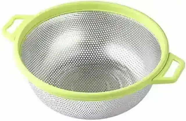 K Kudos Stainless Steel Colander With Handle For Easy Grip, Multicolor
