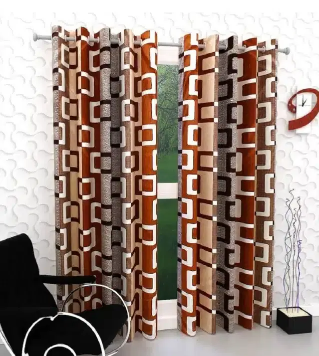 Window Curtains, Pack of 2, Coffee, 5 feet