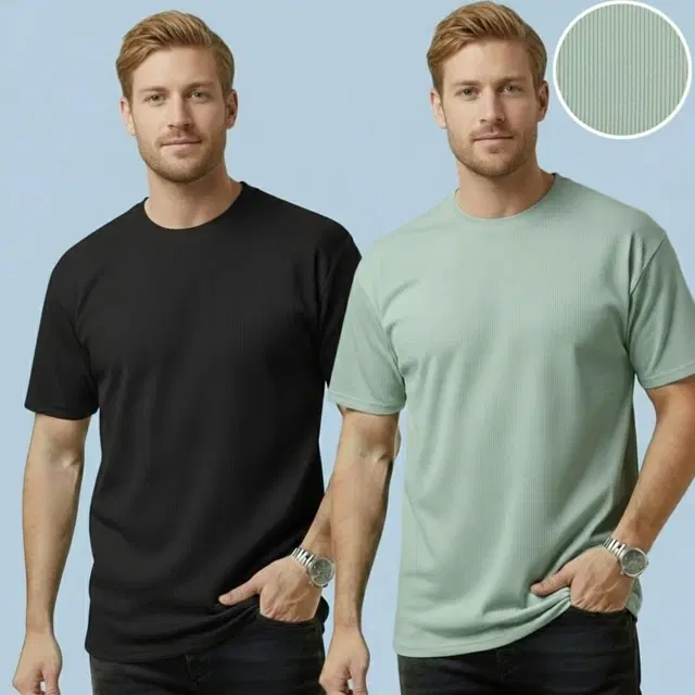 Polyester Round Neck T-shirt for Men, Multicolour, Pack of 2 (XL)