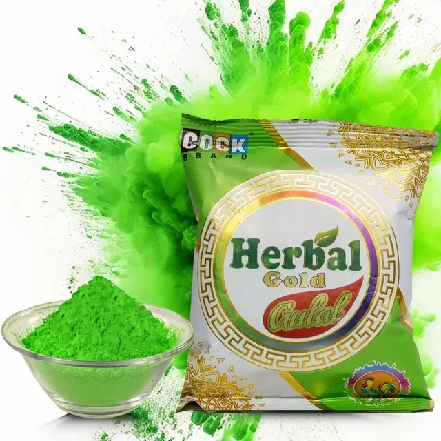 Cock Herbalgold Green Gulal 70G (Pack of 1)
