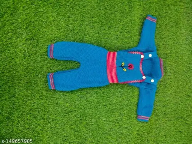 Woolen Clothing Set for Boys (0-3 Months, Sky Blue Blue)