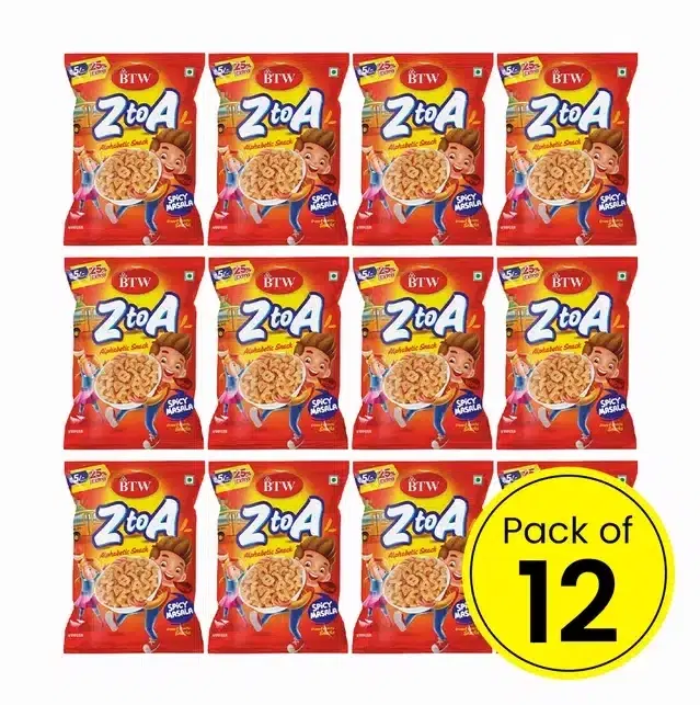 BTW Z To A  Alphabetic Snack 12X10 g (Set Of 12)