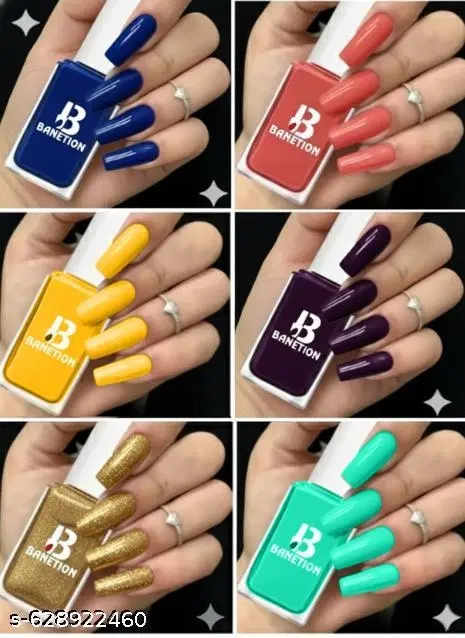 Banetion Matte Nail Polish, Multicolor, Pack of 6