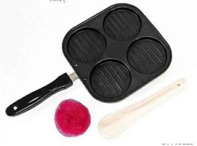 Aluminium 4 Section Appam Maker, Black