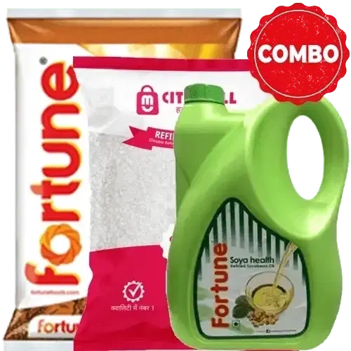 Grocery Combo ( Fortune soya 4.550 kg + Cheeni 5 kg + Fortune Atta 10 kg)
