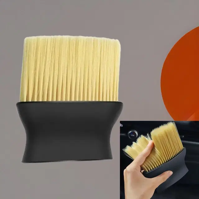 Super Soft Microfiber Car Dashboard Cleaning Brush, Brown & Black