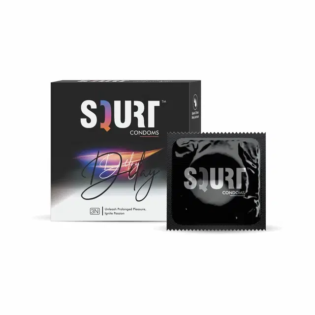 SQURT Premium 3 Pcs Delay Condoms for Men, Transparent, Set of 1
