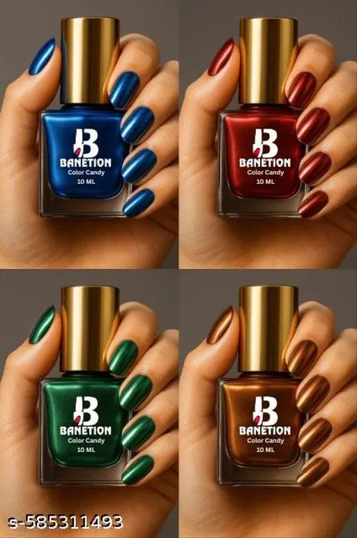 Banetion Matte Nail Polish, Multicolor, Pack of 4