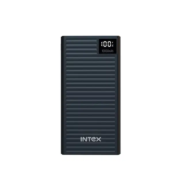 Intex Strong Storm 10k Poly 10000mAh Power Bank With 22.5w Fast Charging, Pd & Qc Support, Type-C Input/Output, Dual Usb Ports, Digital Display, Multi-Protection Portable Charger (Black)
