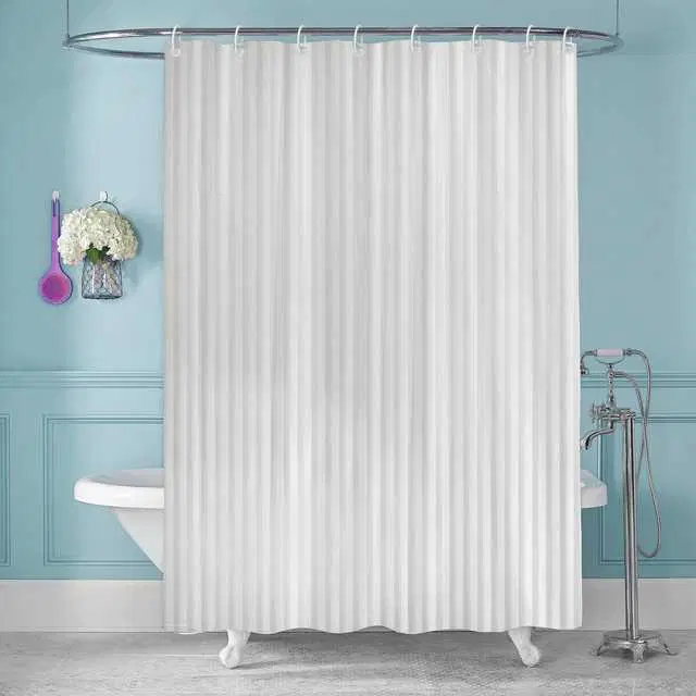E-Retailer PVC Waterproof Shower Curtain, White, 84X54 Inches, SPM-27
