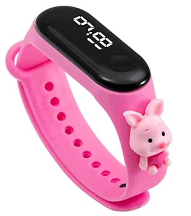 Silicone Strap Digital Watch for Kids (Pink)