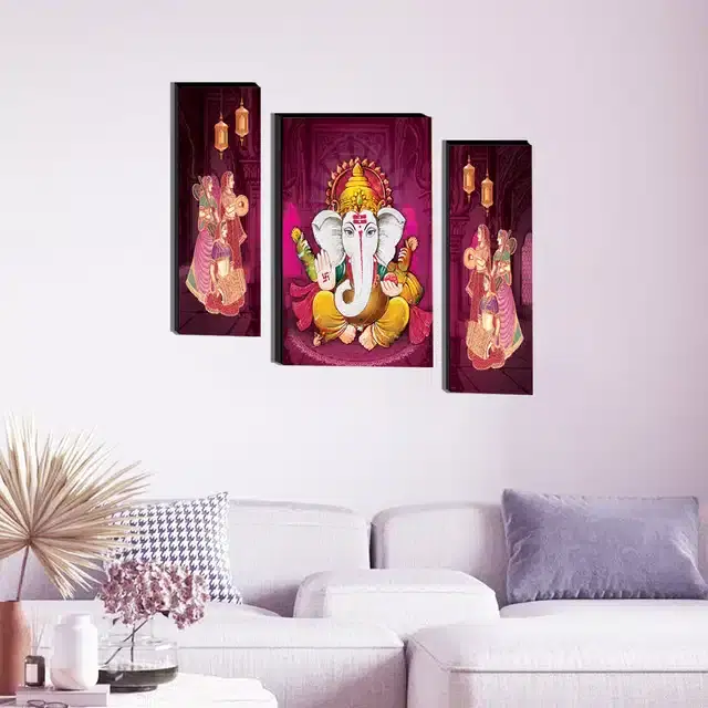 Wooden Wall Paintings, Set of 1, Multicolor, 21x15 Inches